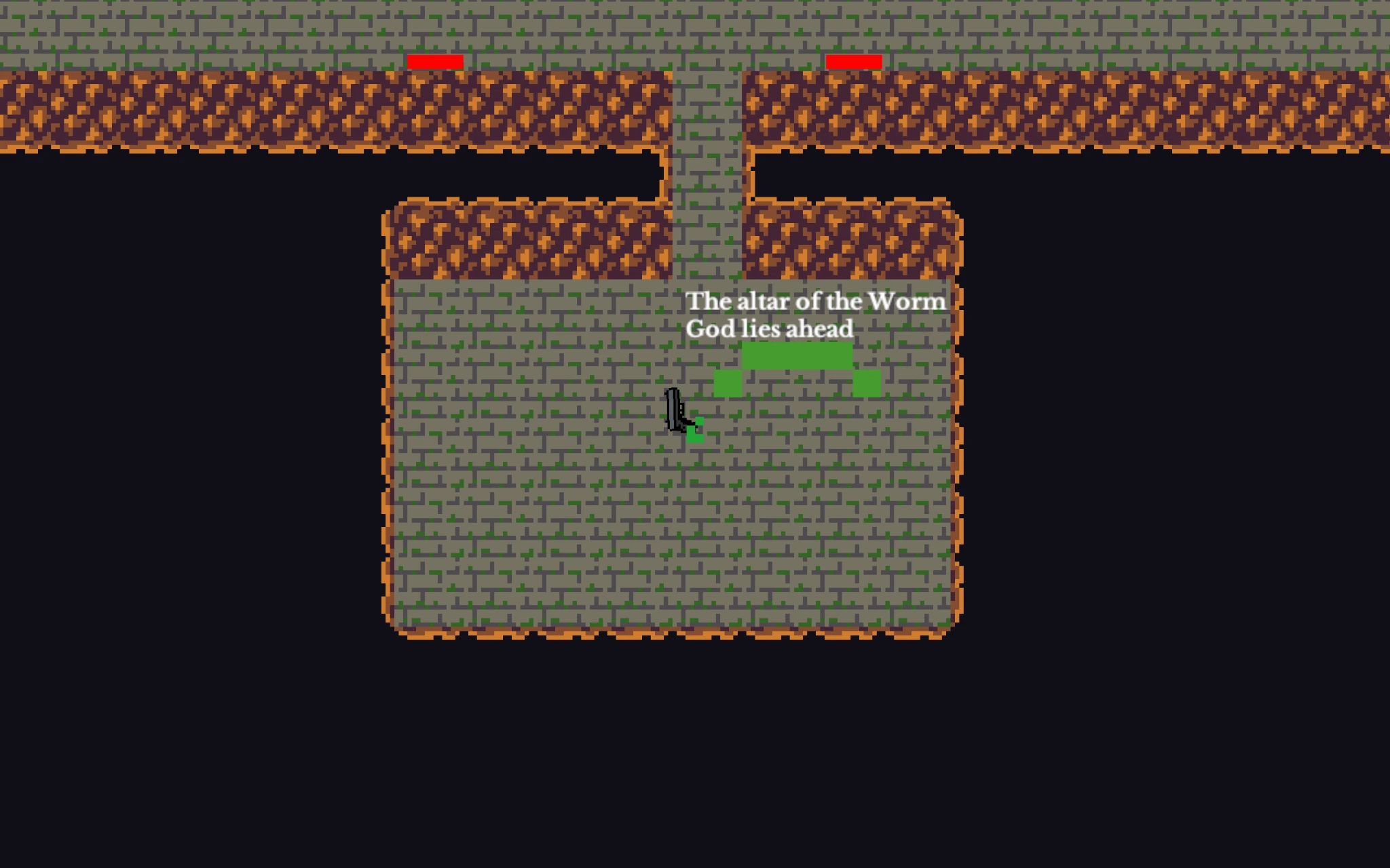 Gunworm pixel-art arena and worm character