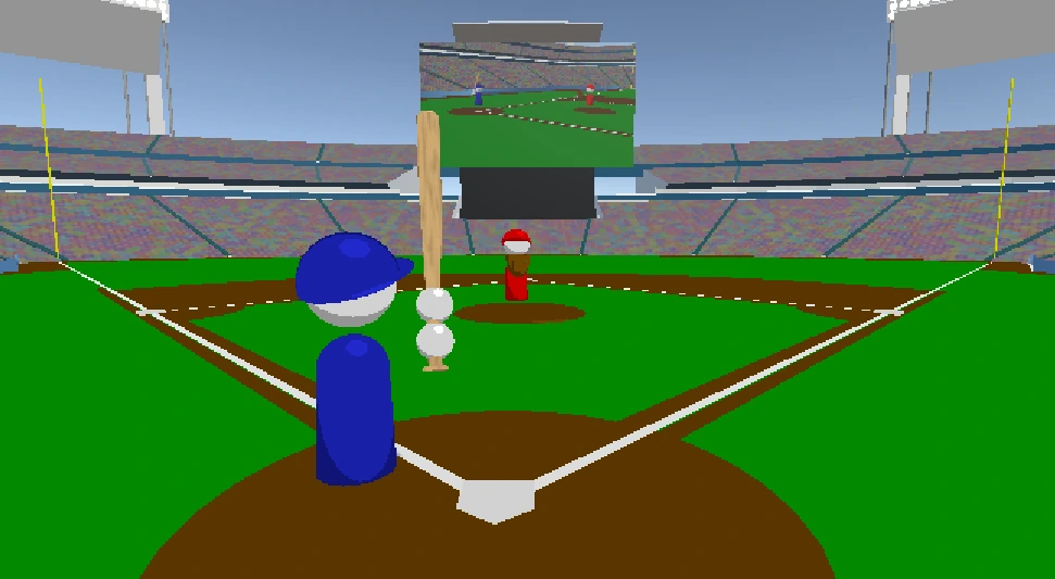 Power Baseball 2000 gameplay at home plate
